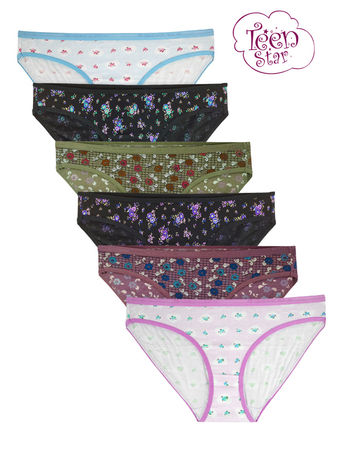 BODYCARE 100% cotton Teenager Panties in Pack of 6-T-900-Assorted