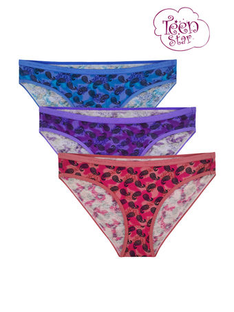 BODYCARE 100% cotton Teenager Panties in Pack of 3-T-903-Assorted