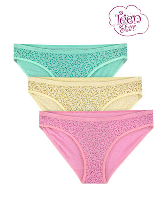 Bodycare 100 Cotton Teenager Panties In Pack Of 3-t-923-assorted