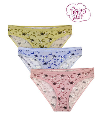 BODYCARE 100% cotton Teenager Panties in Pack of 3-T-914-Assorted