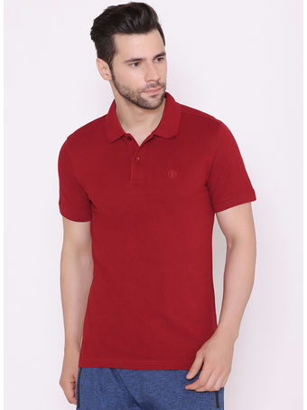 Bodyactive Solid Casual Half Sleeve Cotton Rich Pique Polo T-Shirt for Men -TS50-RUWIN