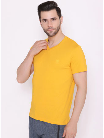 Bodyactive Modern Fit V Neck Half Sleeve T-Shirt for Men-TS60-NAT