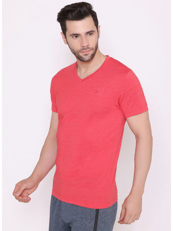 Bodyactive Modern Fit V Neck Half Sleeve T-Shirt for Men-TS60-SCAMEL