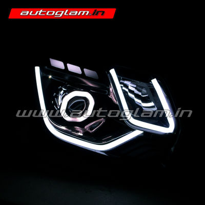 Renault Duster 2016-2019 Evoque Style HID Square Projector Headlights, AGRD371N