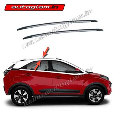 Roof Rails for TATA Nexon, Silver with Color -  Black, AGTN323RR