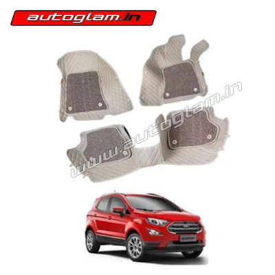 7D Car Mats 2018+ Compatible with Ford Ecosport, Color - Beige, AGFE7D247