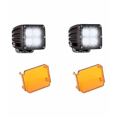 2in1 Yellow/White 4 LED Fog Light Set of 2