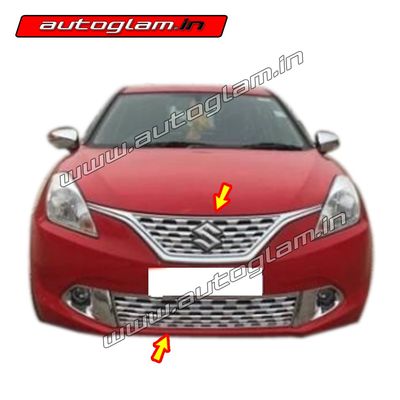 AGMSB44CA, Maruti Suzuki Baleno Chrome Front Grill - Set of 2 Pcs