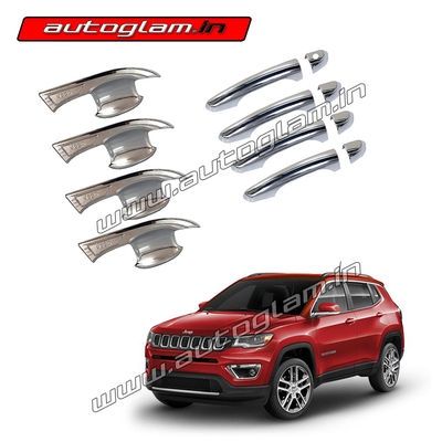 AGJC12CA, Jeep Compass Combo of Chrome Handle Cover & Door Bowl