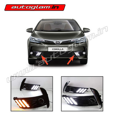 Toyota Corolla Altis 2017-2019 Fog Lamp LED DRL with turn Indicator, AGTCA17FL