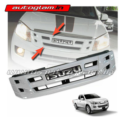 AGID44FGWS, Isuzu D-Max Front Custom Grill in White Color with Silver Logo