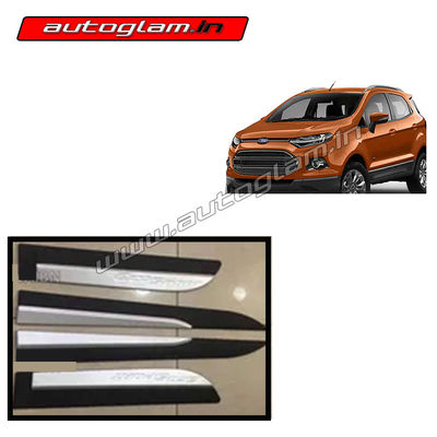 Ford EcoSport  2013-17 Silver Black Side Beading Side Cladding Set Of 4 Pcs, AGES387CA