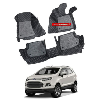 7D Car Mats Compatible with Ford Ecosport Old, Color - Black, AGFEO7D259