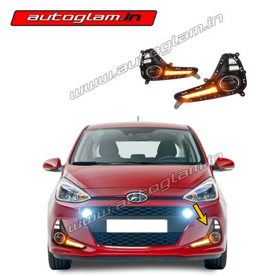 Hyundai Grand i10 2016-2020 Fog Lamp LED DRL with Turn Indicator, AGHI102D