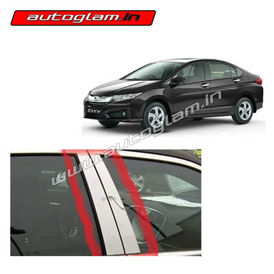 Honda City 2014-16 Chrome Pillar, Set of 4 Pcs, AGHC24CA