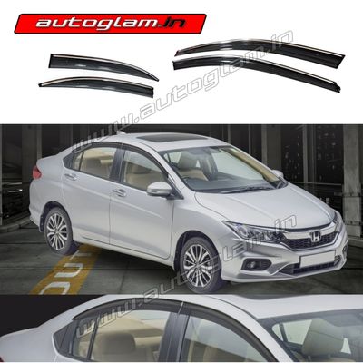 Honda City 2017+ Wind Visor / Door Visor with Chrome Line, AGHC11WVCL