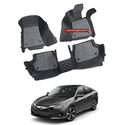 7D Car Mats Compatible with Honda Civic 2019, Color - Black, AGHC7D19BL