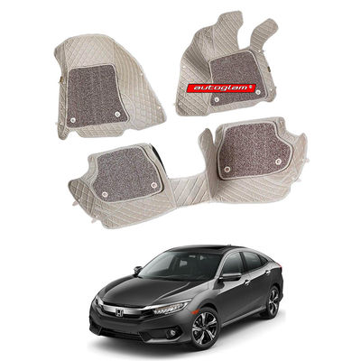 7D Car Mats Compatible with Honda Civic 2019, Color - Beige, AGHC7D19BE