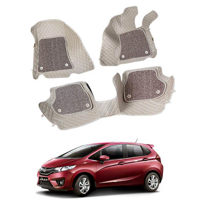 7D Car Mats Compatible with Honda Jazz, Color - Beige, AGHJ7D236