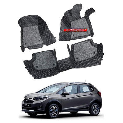 7D Car Mats Compatible with Honda WRV (Manual), Color - Black, AGHWRV7DM