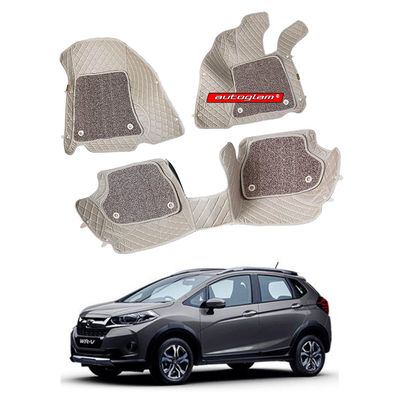 7D Car Mats Compatible with Honda WRV (Automatic), Color - Beige, AGHWRV7DA2