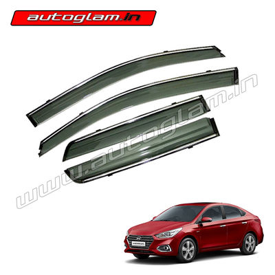 AGHV17DV, Hyundai Verna 2017+ Door Visor with Chrome Lining -Set of 4 pieces