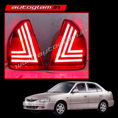 Hyundai Accent 2000-12 LED Tail Light Assembly, Set of 2 (R+L), AGHA12LTL