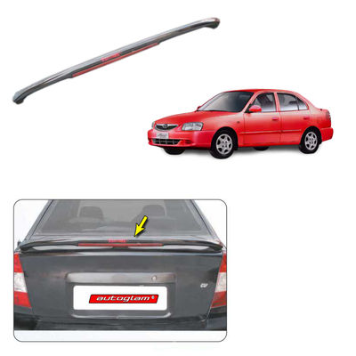  Lip Spoiler with LED Light Hyundai Accent, Color - BERRY RED, Latest Style, AGHALSBR