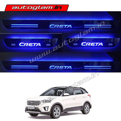 Hyundai Creta 2015-19 Door Blue LED Sill Plates-Set of 4 Pcs, AGHC70DSP