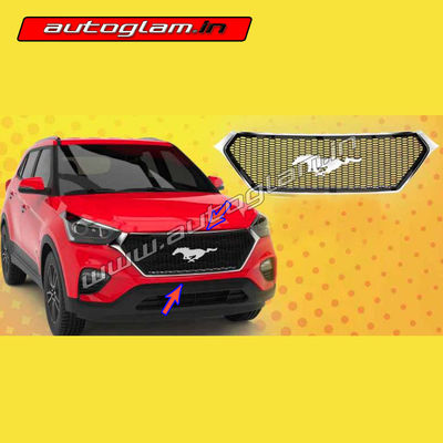 Hyundai Creta 2018+ Front Grill with Mustang Logo for all Models, AGHC522FG