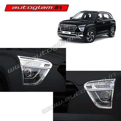 Hyundai Creta 2020 Chrome Headlamp Cover, AGHC245CA