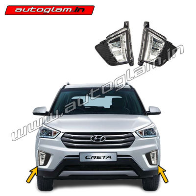 Hyundai Creta 2015-2018 LED DRL Fog Light Set Of 2 Pcs, AGHC306D