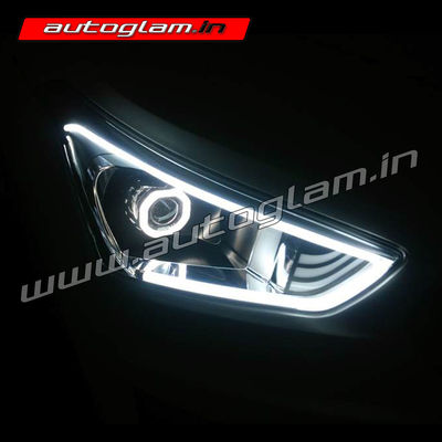 Hyundai Creta 2015-18 AUDI Style DRL HID Square Projector Headlight, AGHC906SQ