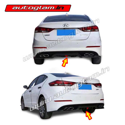 Hyundai Elantra 2016-19 Rear Diffuser with Dual Round Chrome Tip, AGHERD908