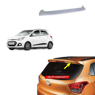 Roof Spoiler for Hyundai Grand i10 2013-2019 Models, Color - PURE WHITE, Latest Style, AGHi10RSPW