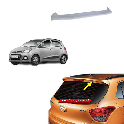 Roof Spoiler for Hyundai Grand i10 2013-2019 Models, Color - SLEEK SILVER, Latest Style, AGHi10RSSS