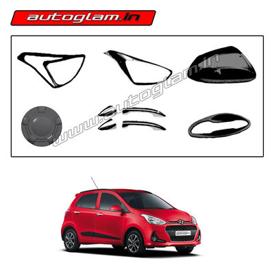 Hyundai Grand i10 2014-19 Black Show Kit, Set of 6 Items, AGHi10BSK36