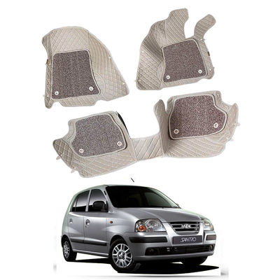 7D Car Mats Compatible with Hyundai Santro Old, Color - Beige, AGHSO7D18