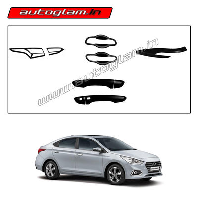 Hyundai Verna 2017+ Black Show Kit, Set of 4 Items, AGHVBSK31