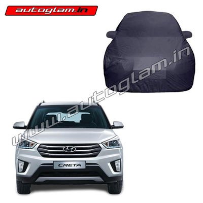 Hyundai Creta car cover, water resistant, gray with mirror pocket, AGHC403BC