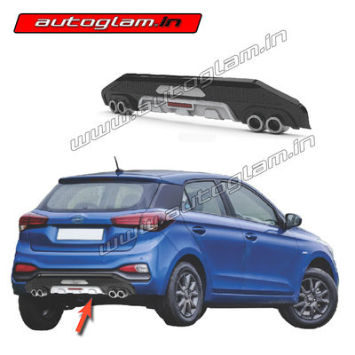 Hyundai i20 Elite 2018+ Rear Diffuser, Rear Guard New Design with Chrome Exhaust Tip, AGi20RD274