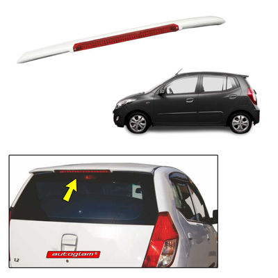 Roof Spoiler with LED Light for Hyundai i10 2007-2013 Models, Color - OYSTER GREY, Latest Style, AGHi1013RSOG