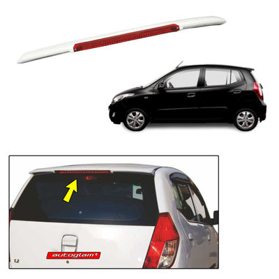  Roof Spoiler with LED Light for Hyundai i10 2007-2013 Models, Color - STONE BLACK, Latest Style,AGHi1013RSSB