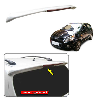 Roof Spoiler with LED Light for Hyundai i20 2008-2011 Models, Color -DIAMOND BLACK, AGHi208RSDB