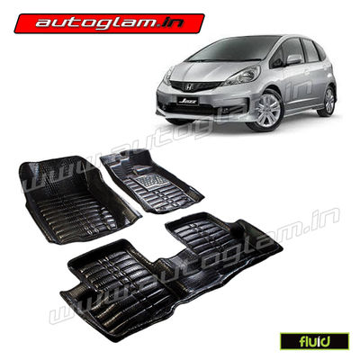 5D Bucket Fitting Car Mats for Honda Jazz New Models, Color - Black, AGHJ18BL