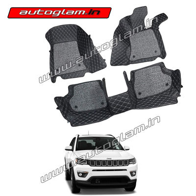 7D Mats for Jeep Compass All Models, Color - Black, AGJC23MBL