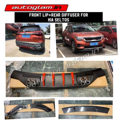 Kia Seltos 2019+ Front Lip and Rear Diffuser with Red Line Latest Style, AGKS369