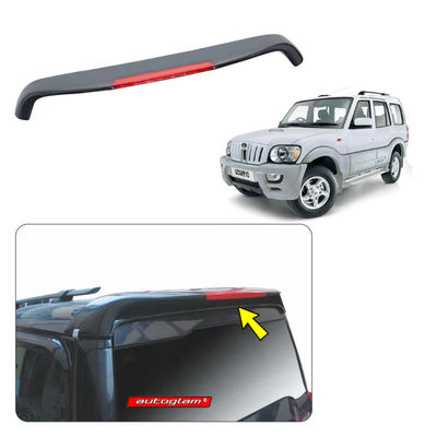 Roof Spoiler with LED Light for Mahindra Scorpio 2002-2014 Models, Color - MIST SILVER, AGMS02RSMS