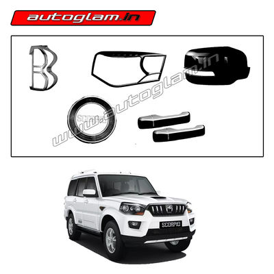 Mahindra Scorpio 2014-20 Black Show Kit, Set of 6 Items, AGMSBSK29