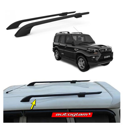 Roof Rails for Mahindra Scorpio 2014-2017 Black Color-Set of 2, Comes with Double Sided Tape, No Drill, AGMS326RR